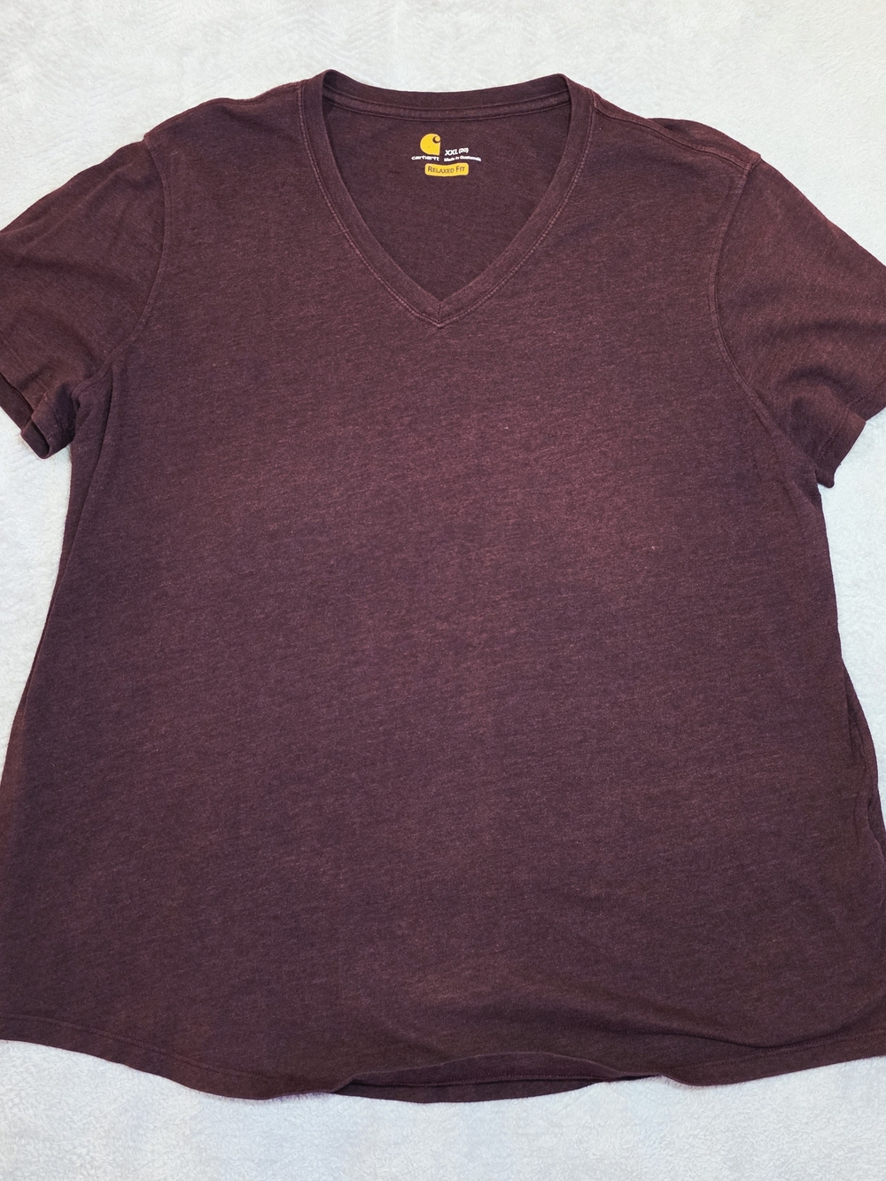 Carhartt Women's Short Sleeve V-Neck Tee - Maroon